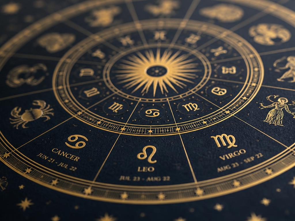 Close-up of the engraved gold linework on a printed chart wheel